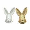 Fashion Creative Art Temperament Brooch Abstract Three-Dimensional Rabbit Matte Gold Coat Corsage With Accessories
