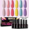 MAYJAM 6Pcs/set Colorful Gel Nail Polish Soak Off LED Lamp Gel Polish DIY Manicure Kit 8ML Nail Gel Nail Art Design New Year Gifts