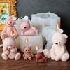 Teddy Bear Candle Silicone Mould Aromatherapy Candle Making 3D Animal Painting Plaster Resin Moulds DIY Birthday Gifts Party Favor Supplies