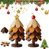 Natural Wood Christmas Tree Trivet Set Insulation Mat Solid Wood Dining Table Anti Scalding Mat Pot Festival Gift Creative And Personalized Home