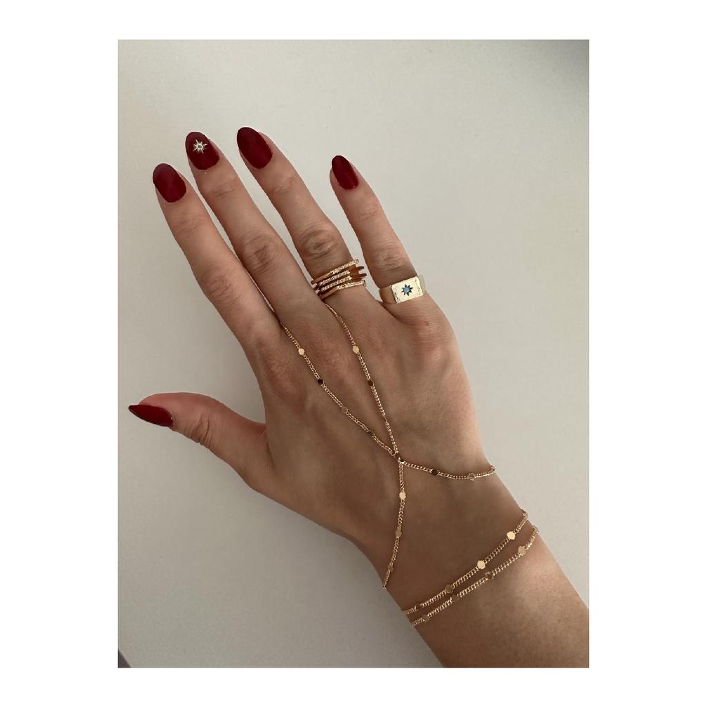 Gold Sequined Thin Chain Ahmeran