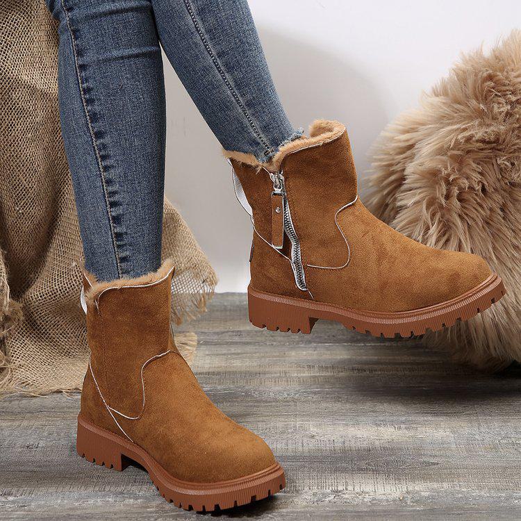 Women's Plus Size Velvet Snow Boots - 2023 Winter Warm Cotton Shoes