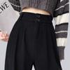 Spring and Autumn High Waist Draped Black Suit Pants Women's Premium Sense Western Pants Straight Leg Wide Leg Pants