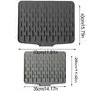 Large Size Dish Drying Mat Non-slip Tableware Drainer Pad Silicone Drainage Mat  Kitchen Utensils