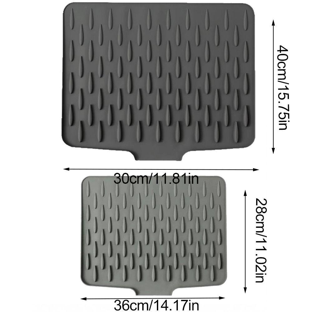 Large Size Dish Drying Mat Non-slip Tableware Drainer Pad Silicone Drainage Mat Kitchen Utensils