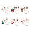 Christmas Style Fashion Jewelry Dripping Elk Bell Earrings Necklace Bracelet Set Christmas Gift Jewelry Set Accessories