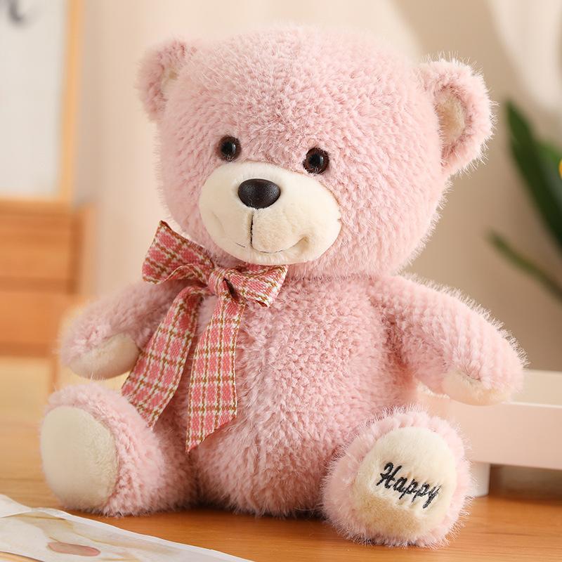 Bow Tie Teddy Bear Plush Toy Doll Sitting Cuddle Bear Doll Cute Bear For Girlfriend Valentine'S Day Gift