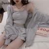 Danmo Summer Fashion Women Tracksuit Clothes 3 Piece Set Woman Sports Suits Zipper Jacket+Short Camisole+High Waist Drawstring Shorts Outfit