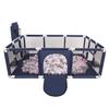 Baby Playpen Big Size Playground with 100 Balls for Kids, Dark Blue:pearl/grey/transparent/powder Pink