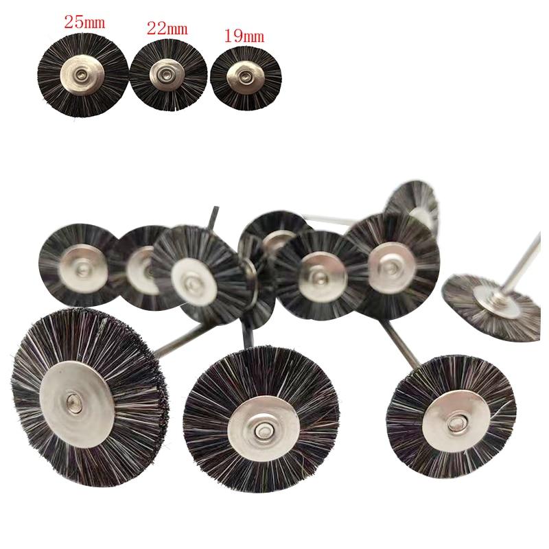 10Pcs/Bag 2.35mm Polishing Brush Wheel Dental Laboratory Lab Materials Soft Grey Goat Hair Rotary Tools Low Speed HP Shank Buff