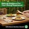Bamboo Utensils 100 Pack 50 Forks 25 Knives 25 Spoons 100% Bamboo Silverware Set Disposable and Compostable Utensils EcoFriendl
