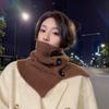 Fake Collar Soft Knitted Turtleneck Pullover Shawl Solid Color Buttons Closure Women Warm High Collar Neck Warmer