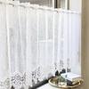 INTERIX Marzocco White Embroidered Lace Cafe Curtain for Small 165cm Wide X 60cm Made In Windows, Long, Japan, CF2-165-60