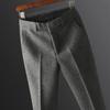 "Men's Slim Fit Spring Woolen Trousers - Light Luxury Business Casual"