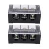 2pcs Terminal Strip 100A 600V TBC Fixed Type PC Iron Dual Row Screw Terminal Block for Distribution