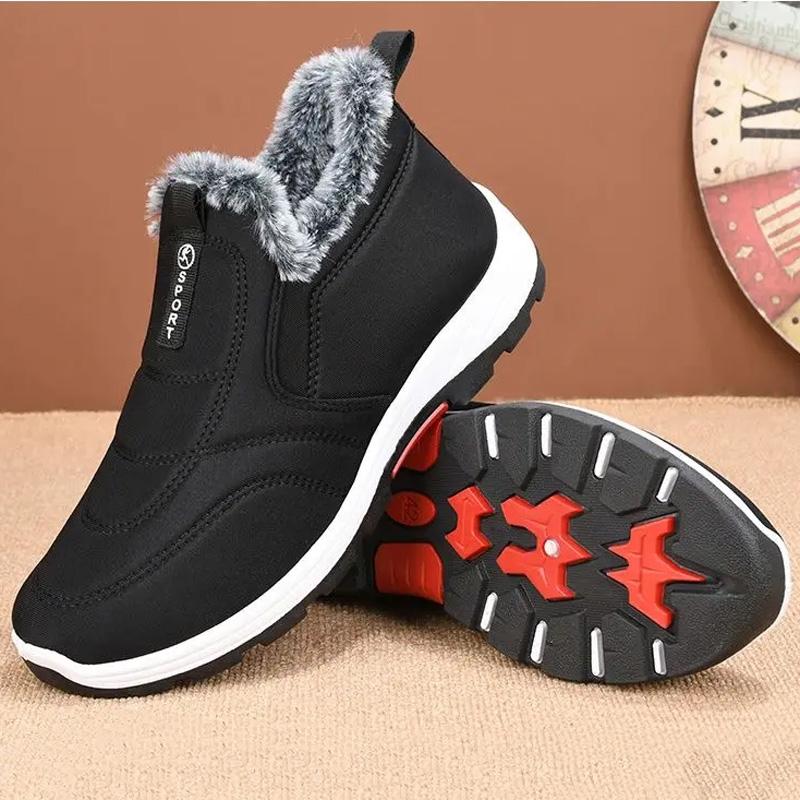 Fashion Simple Winter Warm Plus Velvet Casual Shoes Slip-on Comfortable Cold-proof Men Snow Boots Non-slip Outdoor Walking Cotton Shoes