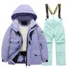 Children's Fashion Skiwear Set Boys' And Girls' Thickened Waterproof Warm Ski Suit Jacket And Trousers Outfit Set