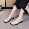 Versatile Retro Low-heeled Baotou Women's Sandals Spring and Summer 2025 New Small Leather Shoes Women