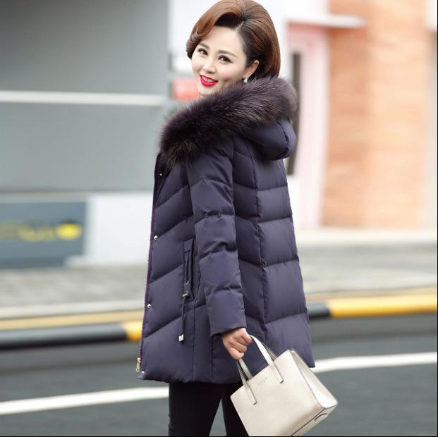 Women's Cotton-padded Jacket Women's Fit Down Cotton-padded Jacket Mid-length Women's Cotton-padded Jacket