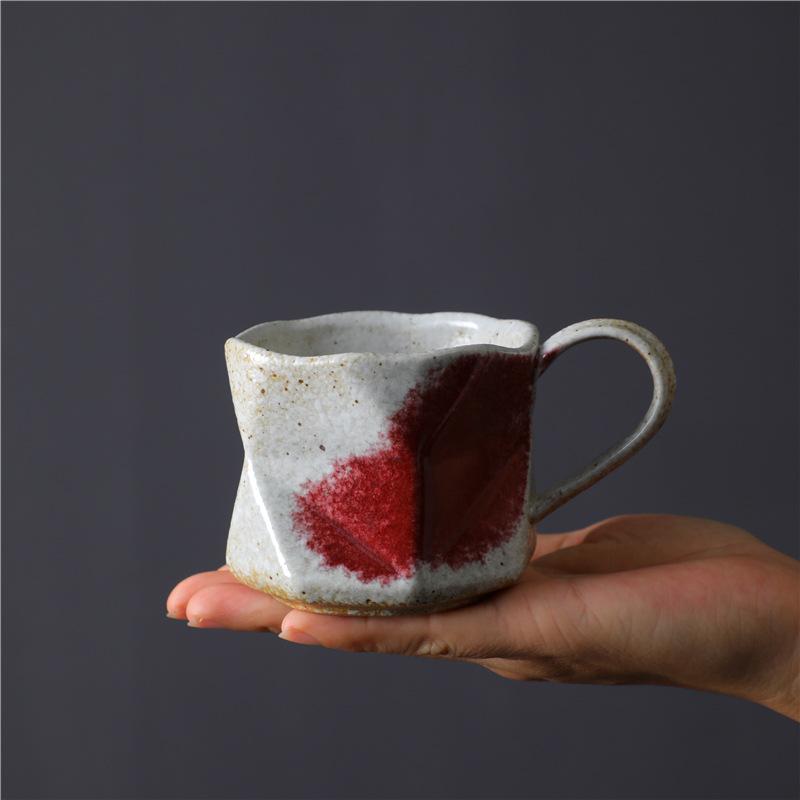 Creative Coffee Cup Coarse Pottery Water Cup Retro Supply Niche Ceramic Cup Japanese Ceramic Special-Shaped Cup