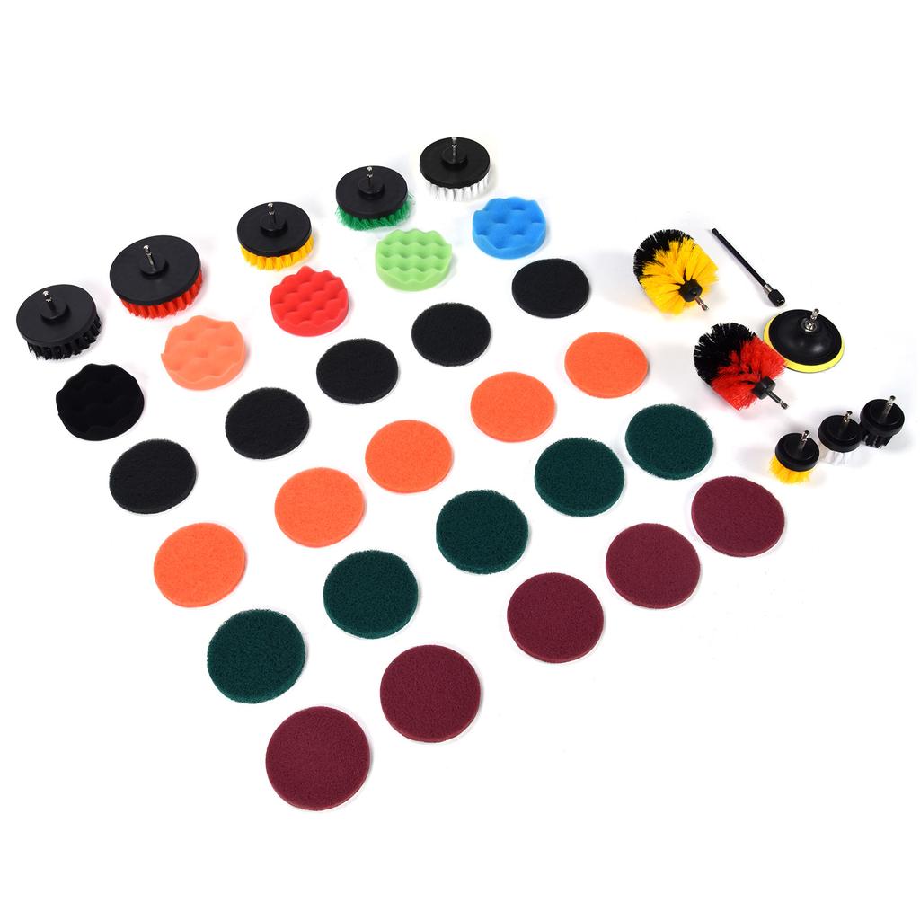 37 шт. набор насадок для дрели, щетки для чистки и губки, щетка для полировки для дома