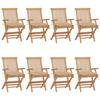 Day and Night - Day and Night Garden Chairs 8 Units Solid Teak Wood with Beige Cushions
