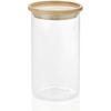 Glass and Wood Jar - ANDREA HOUSE - Model Cc16204 - Ø9.5 Cm - Height 17.5 Cm - Elegant and Practical