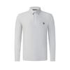 Golf Series Simple Brand Logo Knitted Long Sleeve Polo Shirt Men Polo Shirts Light-Gray A11M515208F-GY