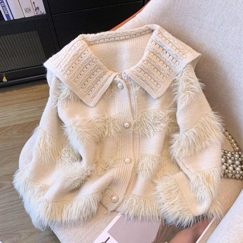 Sweaters Coat Cardigan for Women Autumn Winter Large Size Vintage Loose Long Sleeve Knit Cardigan Sweaters Jacket