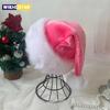 Christmas Santa Hat Xmas Pink Long Plush Holiday Red Black Hat For Adults And Kids Unisex  New Year Festive Party Supplies
