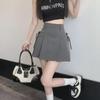 2024 Summer Korean Style Irregular High Waist Pleated A-Line Skirt for Women