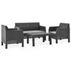VidaXL Garden Lounge Set 4 Pcs with Cushions Patio Furniture Terrace Furniture Garden Furniture Outdoor Furniture PP 3067234