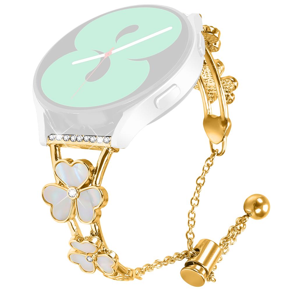 For TicWatch 2 Watchband Heart Clover Decor Zinc Alloy Metal Strap