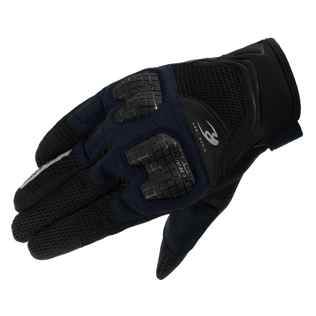Komine Motorcycle Gloves GK-2503 3D Mesh Protective Gloves, Navy, Medium