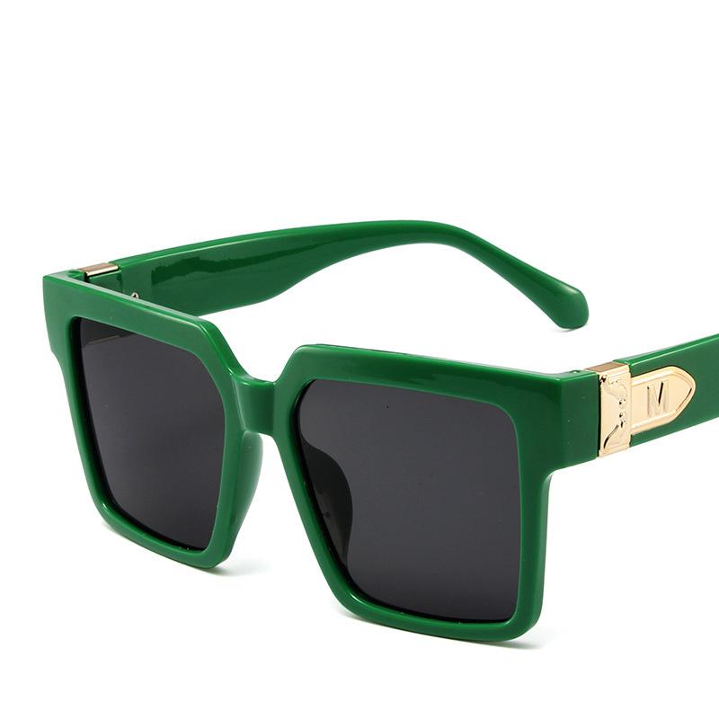 Ins Candy Color Hip Hop Trend Sunglasses Fashion Simple Comfortable Net Red Sunglasses Retro Square Large Frame Glasses EMA