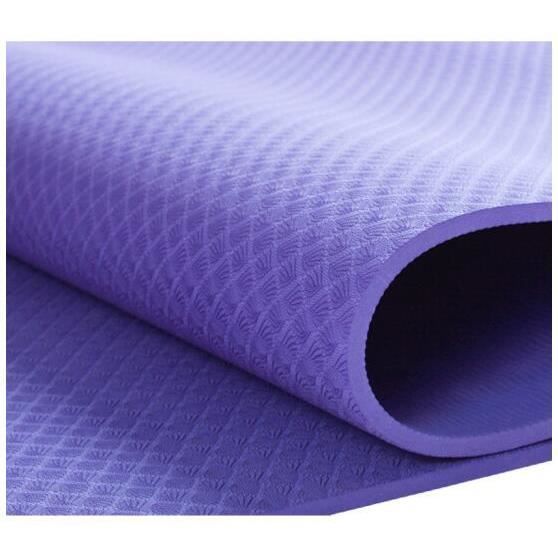 Tapis de Fitness - Antidérapant - TPE - 183 x 61 x 0,6 cm - Bleu - Yoga Pilates