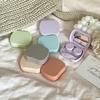 Mini Solid Color Contact Lens Case Contact Lens Container Girls Travel Holder Storage Eye Container with Mirror