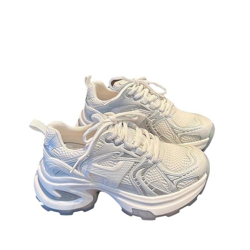 Thick-soled Inner Height Increase Dad Shoes Women 2025 Autumn New Breathable Internet Celebrity Fried Street Ins Trendy Fashion Casual Sports Shoes