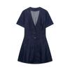 Spring/Summer 2025 Women's Casual V-Neck Slim Fit Denim Dress
