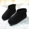 New Fleece and Thickened Short-leg Snow Boots for Women, Thick-soled Warm Round-toe Cotton Shoes