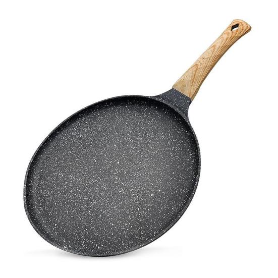 Yousheng Granite Tortilla Pan Non-Stick Frying Pan for Pancakes Dumplings High Temperature Resistant Skillet Flat Pan with Handle