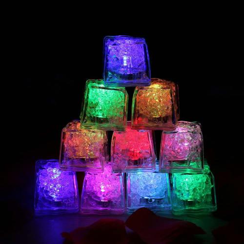 Set of 12 LED Sensor Ice Lights, Multicolored, Glowing Ice Cubes for Parties, Champagne Towers, Weddings, Year-End Parties, and Bar Decorations