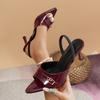 Fashion Women Sandals Fashion Heels Women Slingbacks Pointed Toe Buckle Strap Shoes Ladies Outdoor Elegant Sandals Zapatos De Mujer