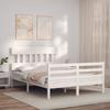 VidaXL Bed Frame with Headboard White 140x190 Cm Solid Wood 3195137
