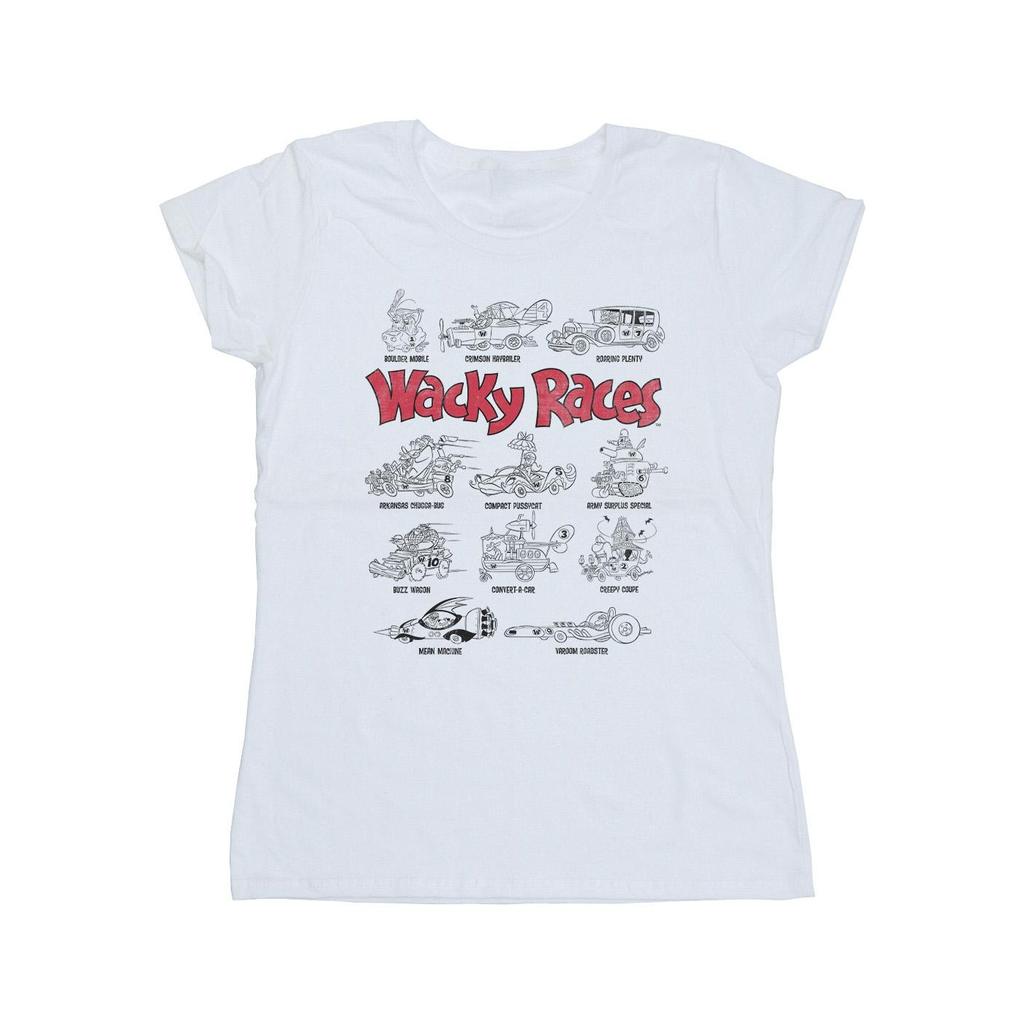 Wacky Races Womens/Ladies Car Lineup Cotton T-Shirt