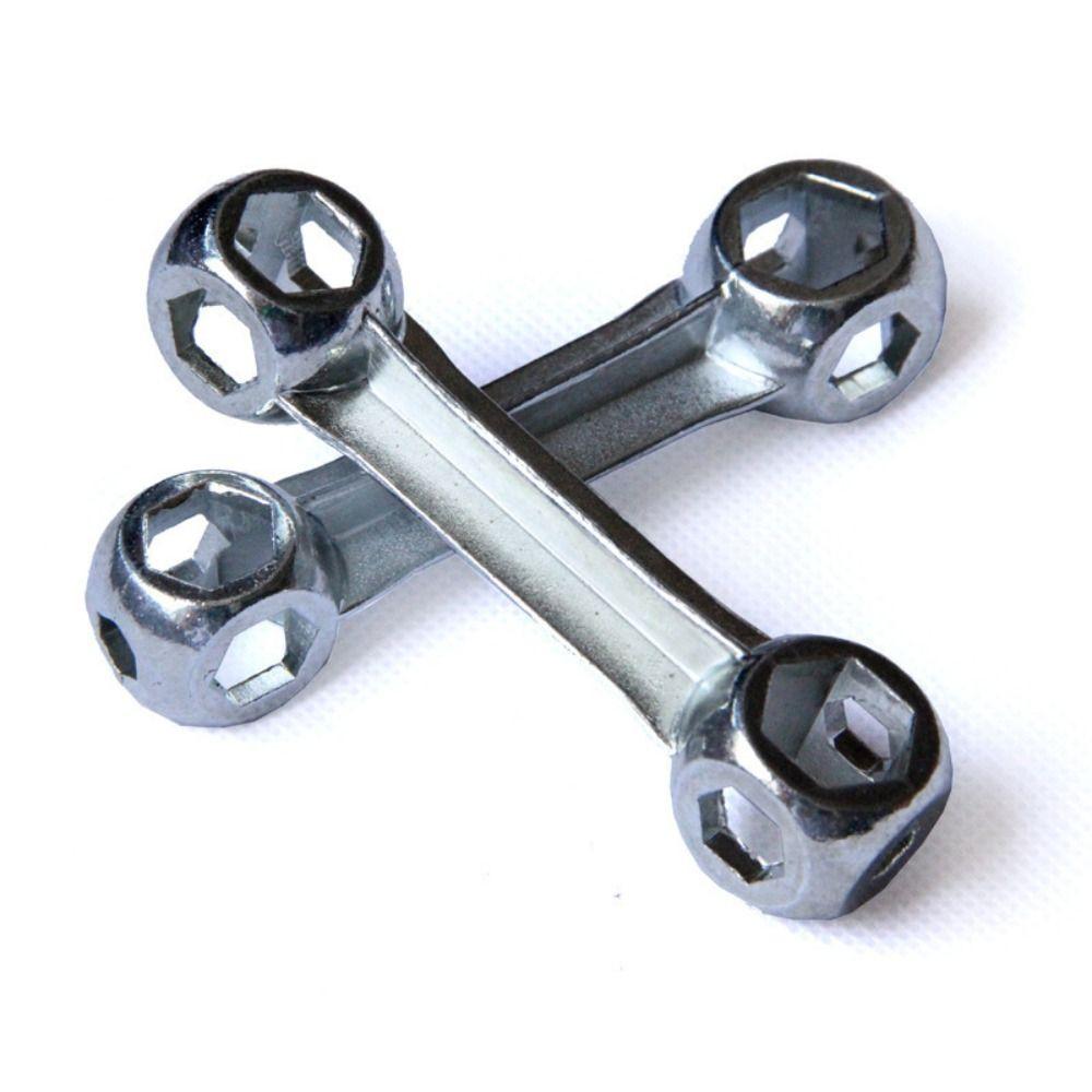Zinc Alloy Hexagonal Bone Wrench 10-Hole Socket Wrench Durable Bicycle Wrench