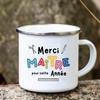 Merci Maitre Printed Mug Creative Coffee Tea Cups Drinks Water Cup Enamel Mugs School Home Retro Handle Drinkware Teacher Gifts