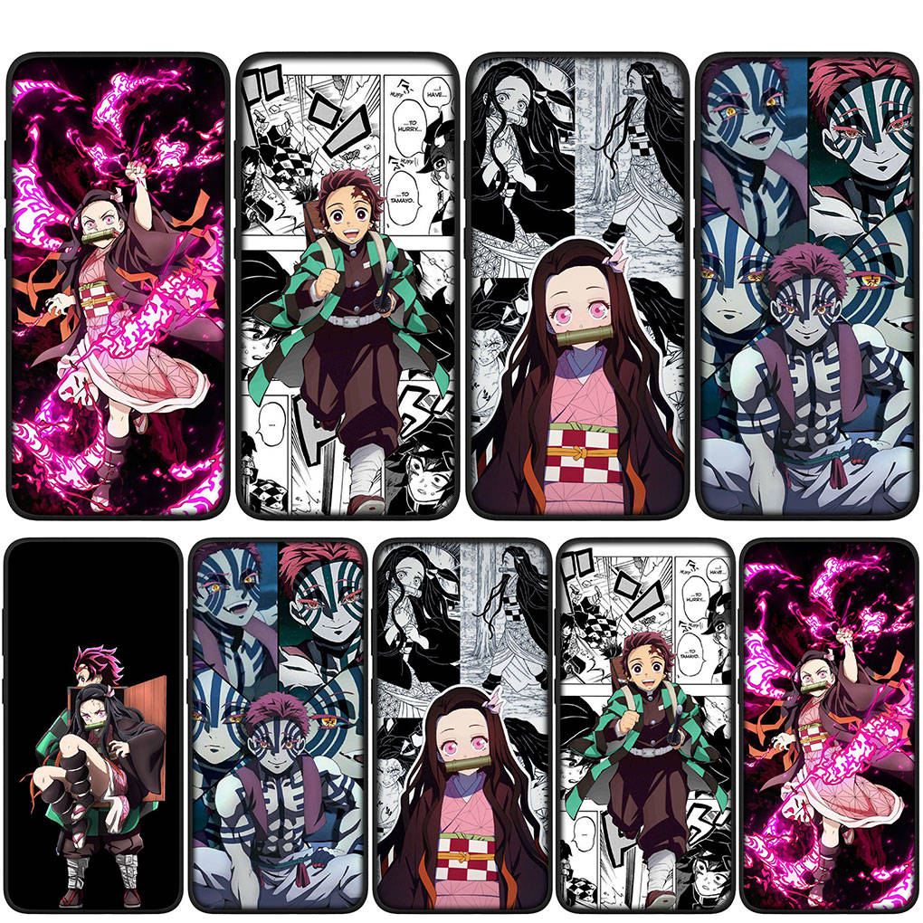 For iPhone 16 15 Xiaomi Redmi Note 14 13 12 11 Pro Max X 16e Samsung Galaxy S25 S24 S23 Moto OPPO Huawei Anime Demon Slayer Tanjirou Nezuko Phone Case