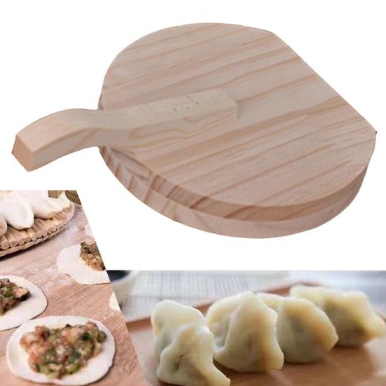 Dumpling Skin Maker Wooden Dumpling Press Handmade Tortilla Maker Dough Pressing Tool for Home Kitchen