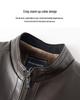 Men's Middle-Aged & Elderly Leather Jacket - Autumn/Winter, Warm, Thick, Windproof, Cycling Outerwear.